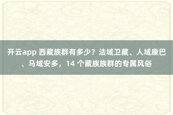 开云app 西藏族群有多少?法域卫藏、人域康巴、马域安多,14 个藏族族群的专属风俗