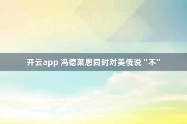 开云app 冯德莱恩同时对美俄说“不”