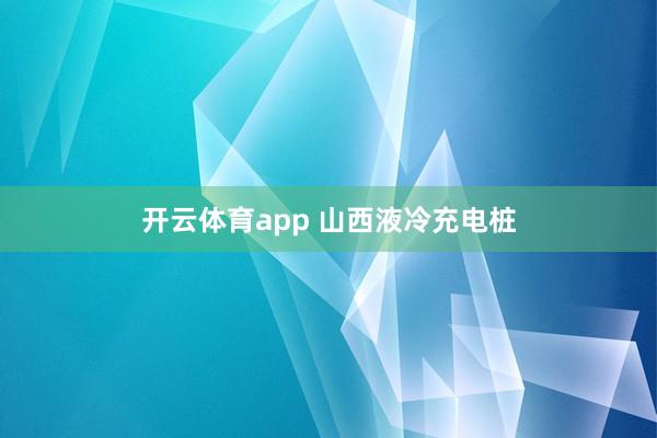 开云体育app 山西液冷充电桩