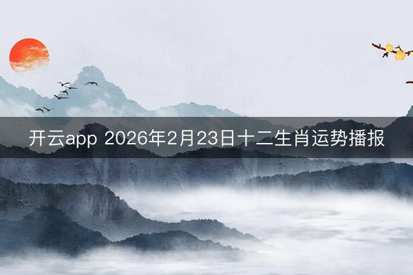 开云app 2026年2月23日十二生肖运势播报