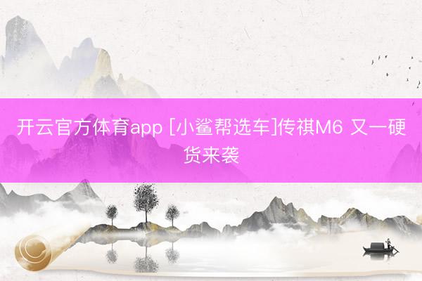 开云官方体育app [小鲨帮选车]传祺M6 又一硬货来袭