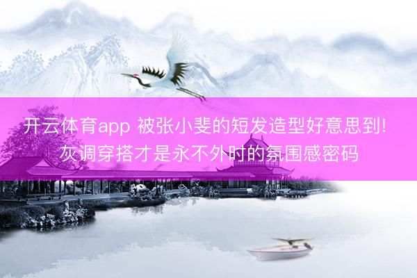 开云体育app 被张小斐的短发造型好意思到! 灰调穿搭才是永不外时的氛围感密码